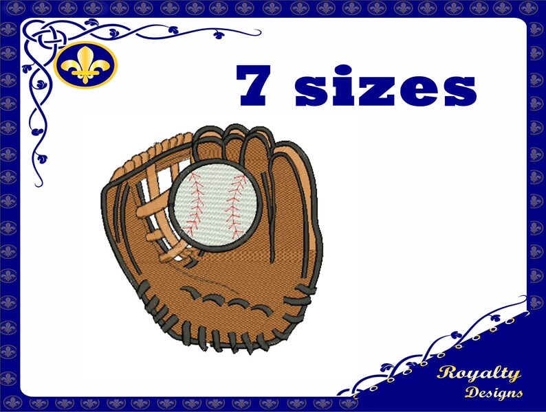 Baseball Glove Embroidery Design Embroidery Digitizing Custom Etsy