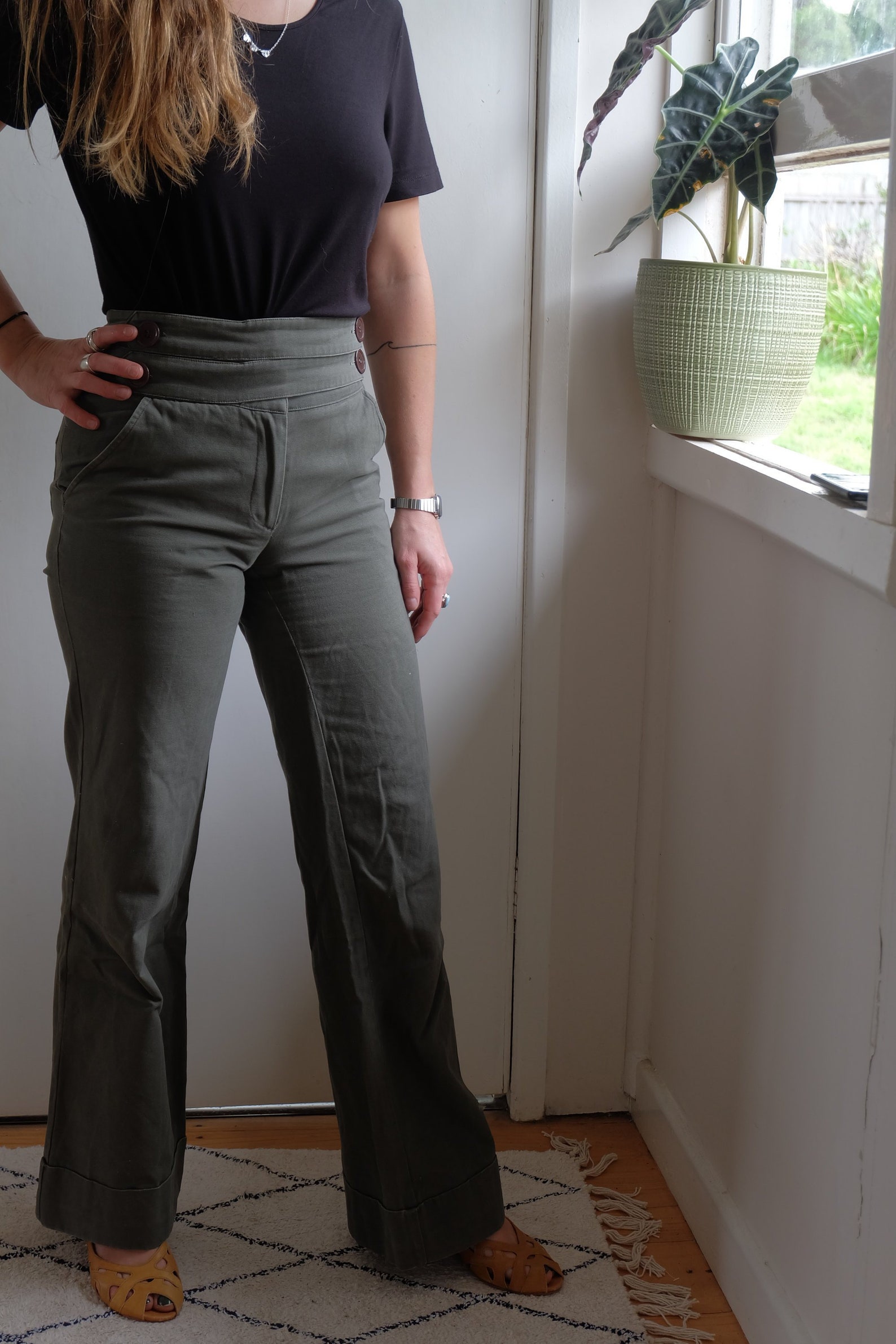 Vintage bootcut khaki pants Etsy
