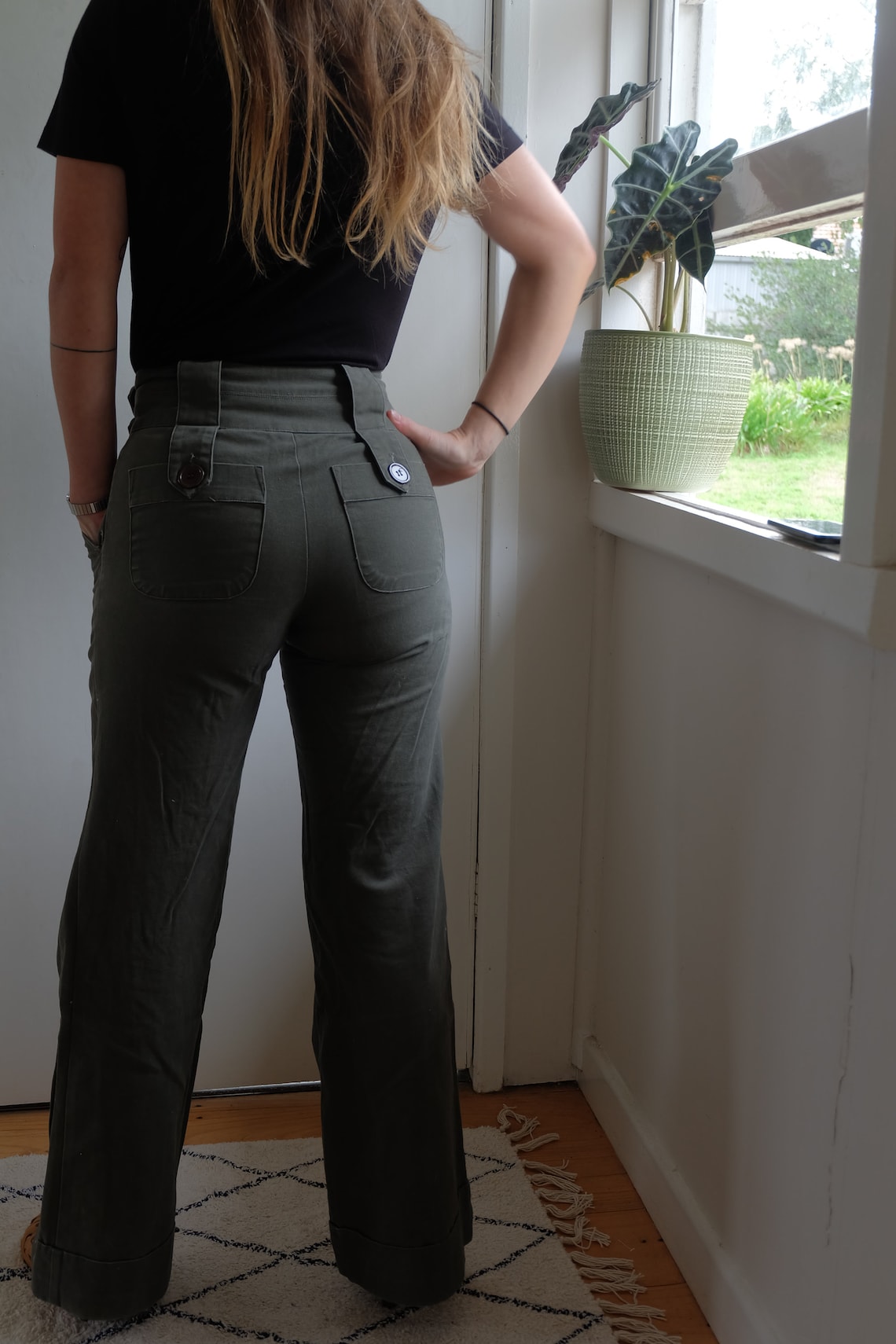 Vintage bootcut khaki pants Etsy