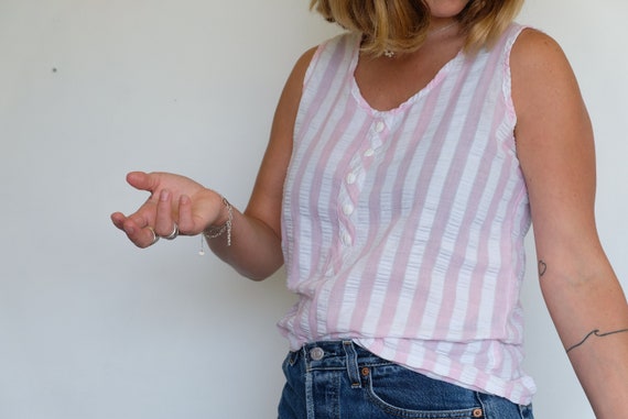 Vintage Suzanne Grae Sleeveless Stripy 