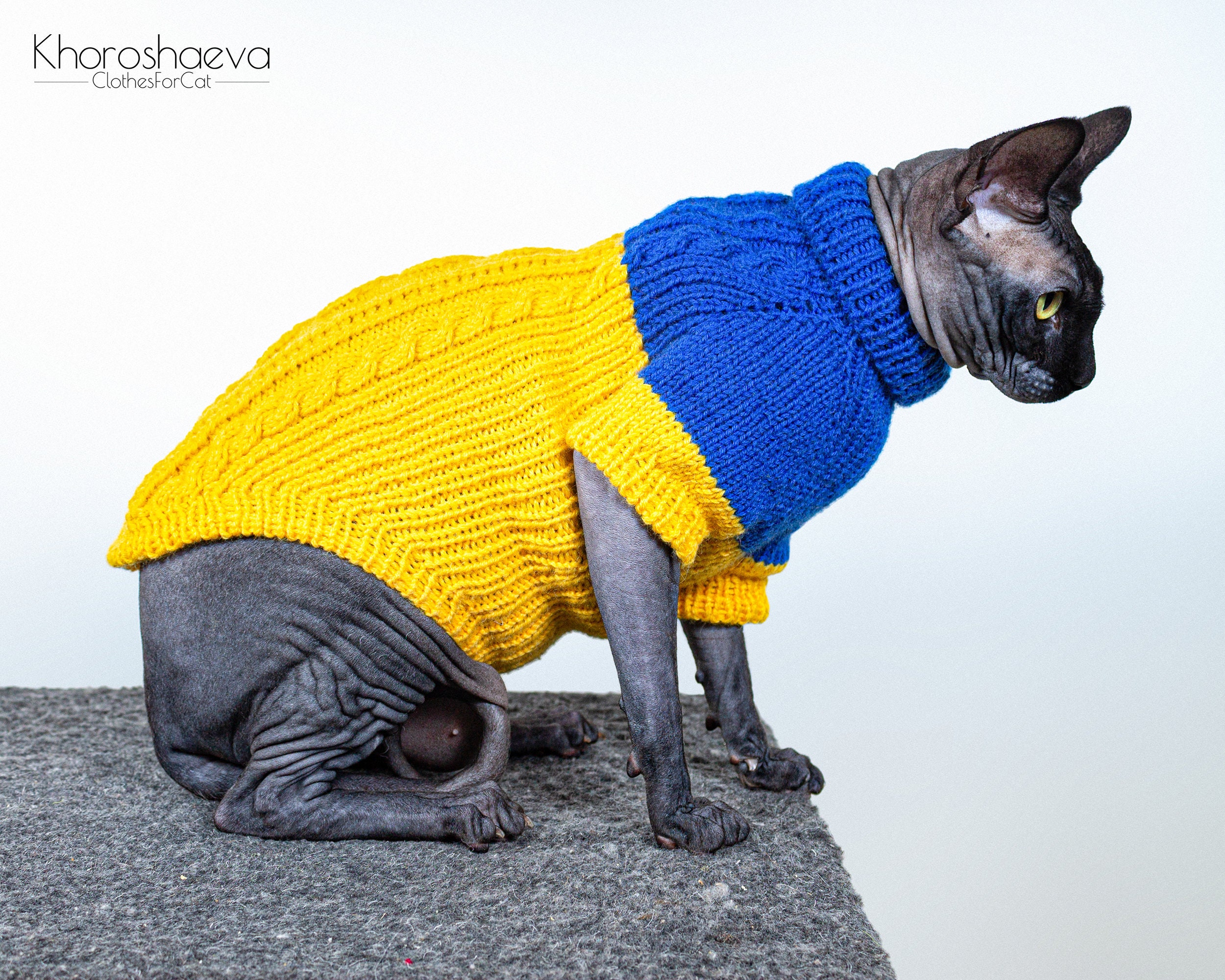 Sphynx Sunny Cozy Jumper Size L knitting pattern PDF Cat Soft Etsy