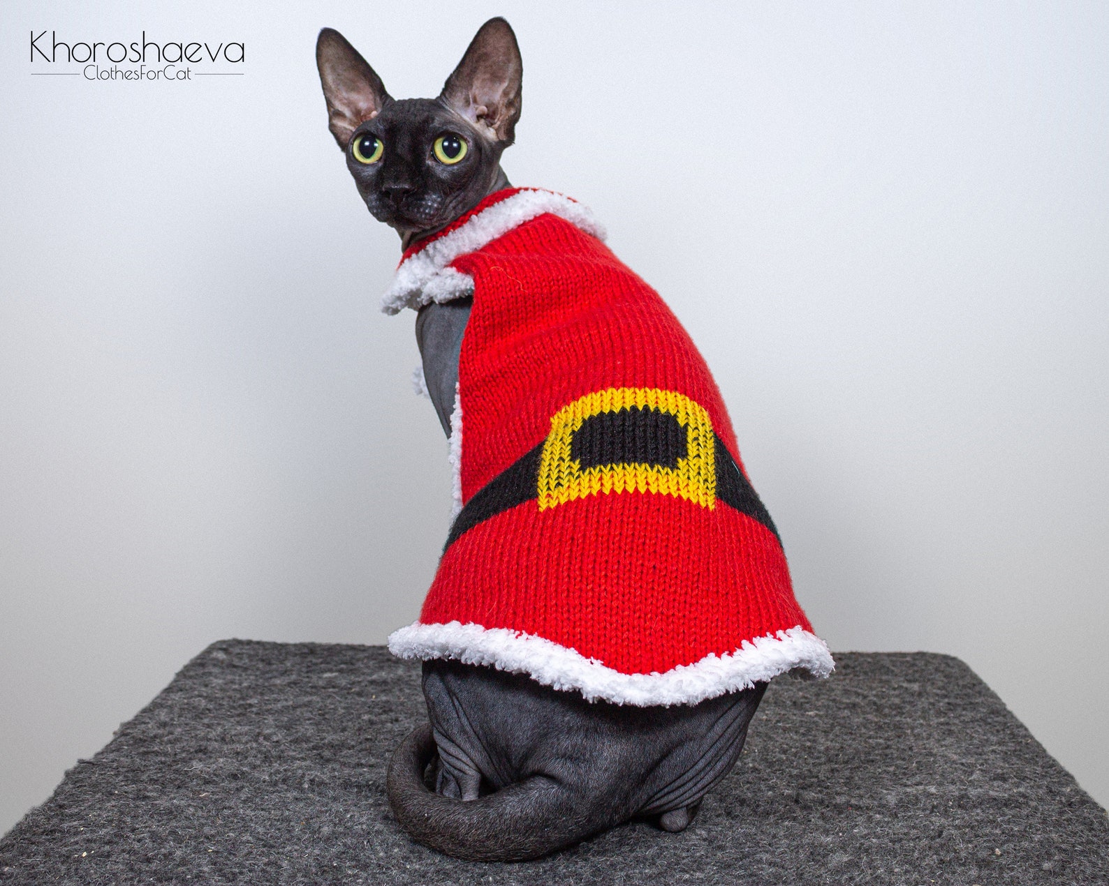 Christmas Cape for Cat Knitting Pattern PDF the Pattern Etsy
