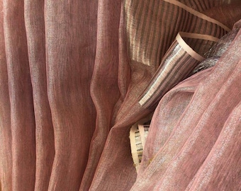 Peach tissue linen saree,Linen tissue peach pure organic handwoven saree with silver border,Peach linen saree,Linen saree with blouse,saree