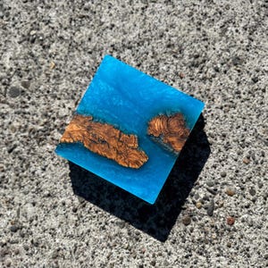 Driftwood and Resin Coaster Set