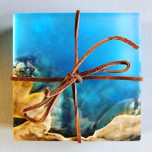 CUSTOM MADE to ORDER Handmade Wood and Resin Coaster Sets