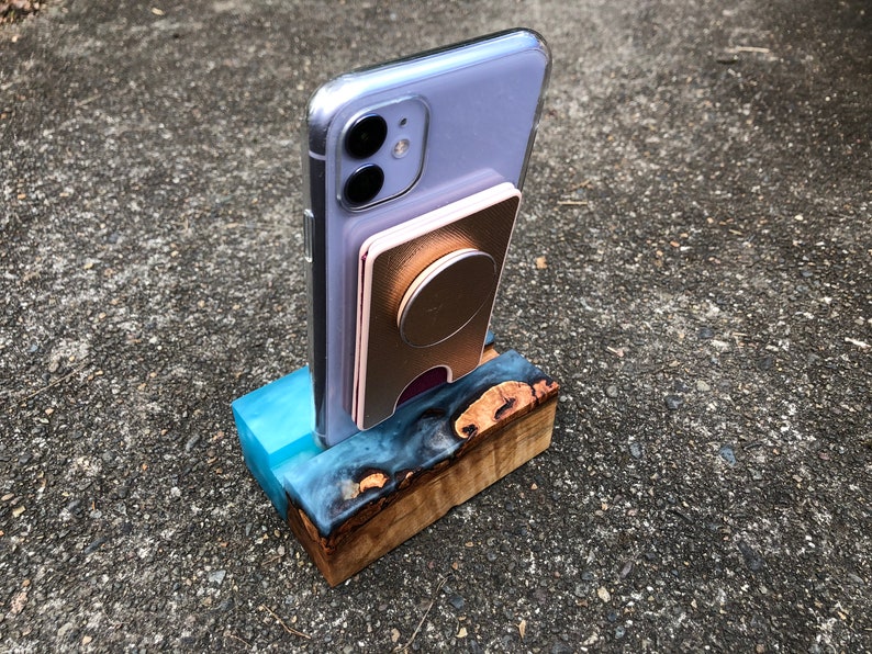 Salvaged Maple and Resin Phone Stand