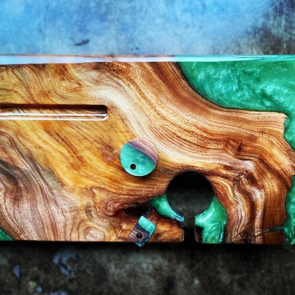 Custom Bath Caddy - Live Edge Hardwood and Resin