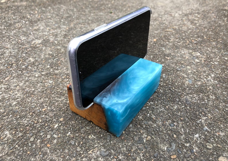 Salvaged Maple and Resin Phone Stand