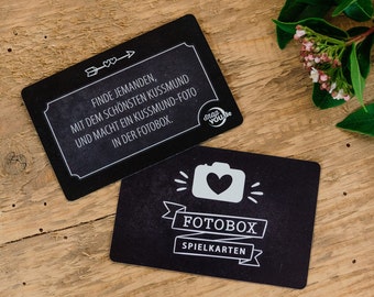 Fotobox Spielkarten Hochzeit | 54 Aufgaben für Gäste | Fotoaufgaben Hochzeit