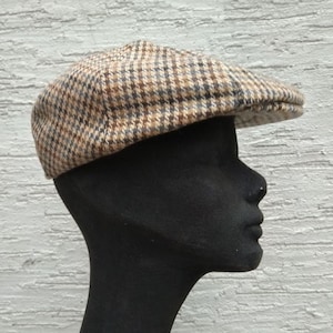 tweed Irish cap, Men&#39;s tweed hat, Brian Johnson cap, Peaky Blinders cap, AC/DC cap, golf cap, Perfect gift for him, beige gray cap, NY cap