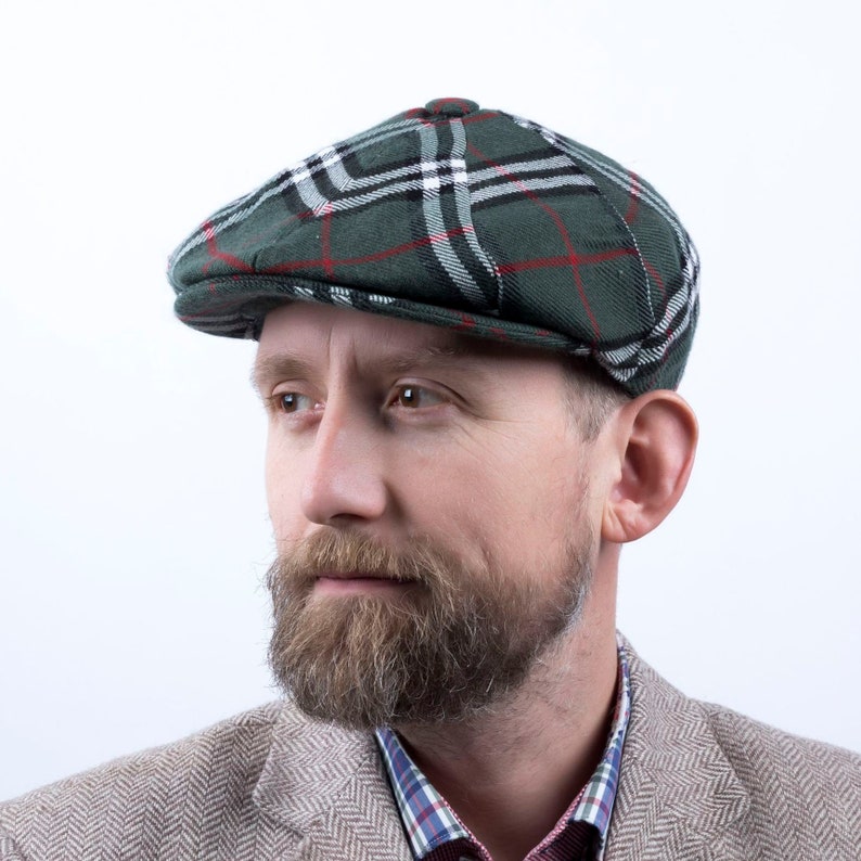 Plaid Irish Cap Men's Tweed Hat Brian Johnson Cap Peaky Etsy