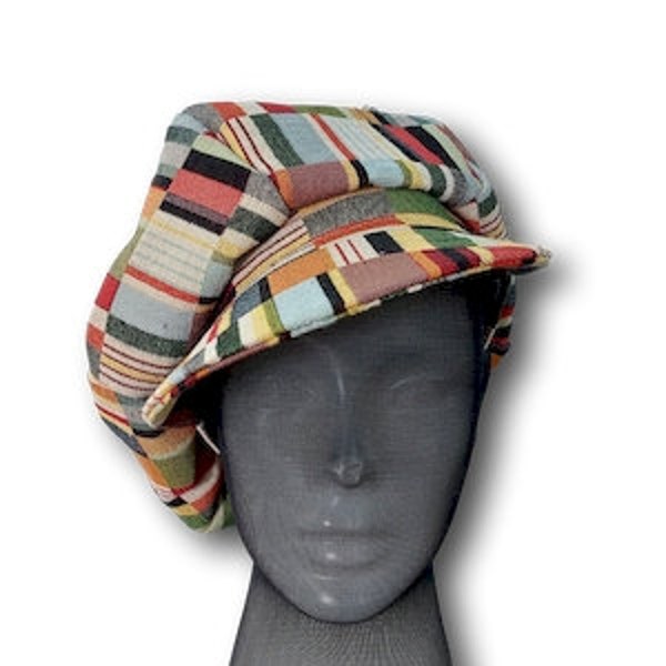 Multicolor newsboy cap, Newsboy hat, Hippie hat, Unisex cap, Bulcky hat, cotton newsboy cap, Gift for her,  Perfect gift for him,