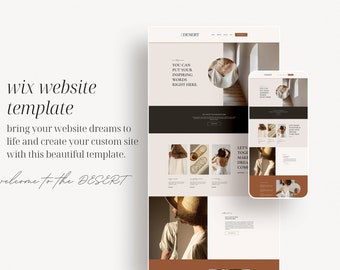 Wix Website Template | Custom Template for Small Business, Wix, Wix Theme, Website Design for Freelancers | Desert