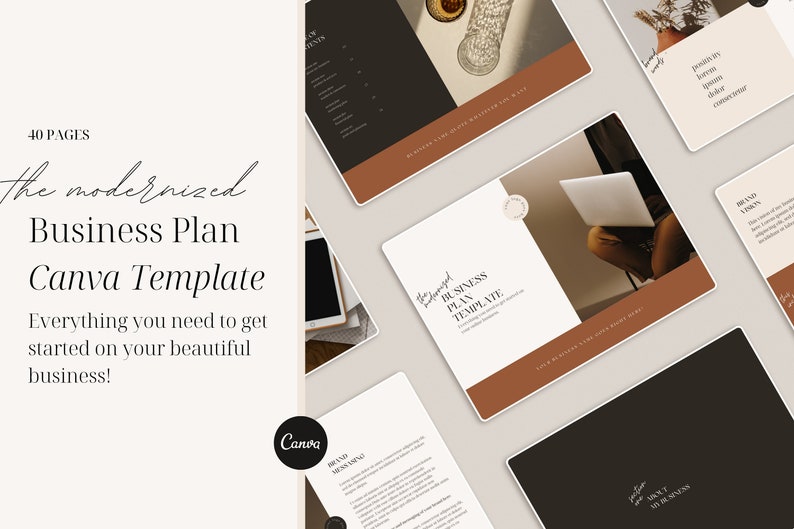 Business Plan Template Canva Template Business Template Etsy