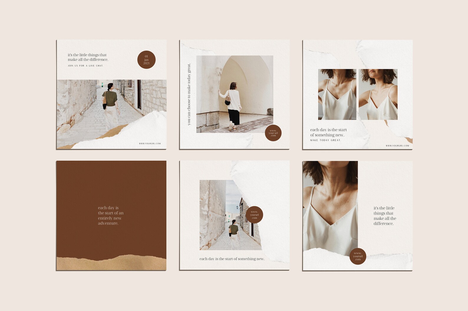 Instagram Templates Torn Paper Modern Instagram Canva - Etsy