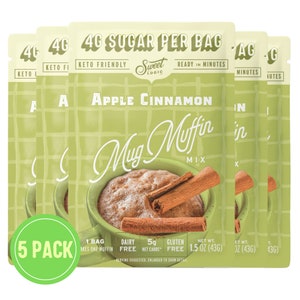 Keto & Paleo Apple Cinnamon Mug Cake Mix | Only 4g Net Carbs | Free Shipping (5-Pack)