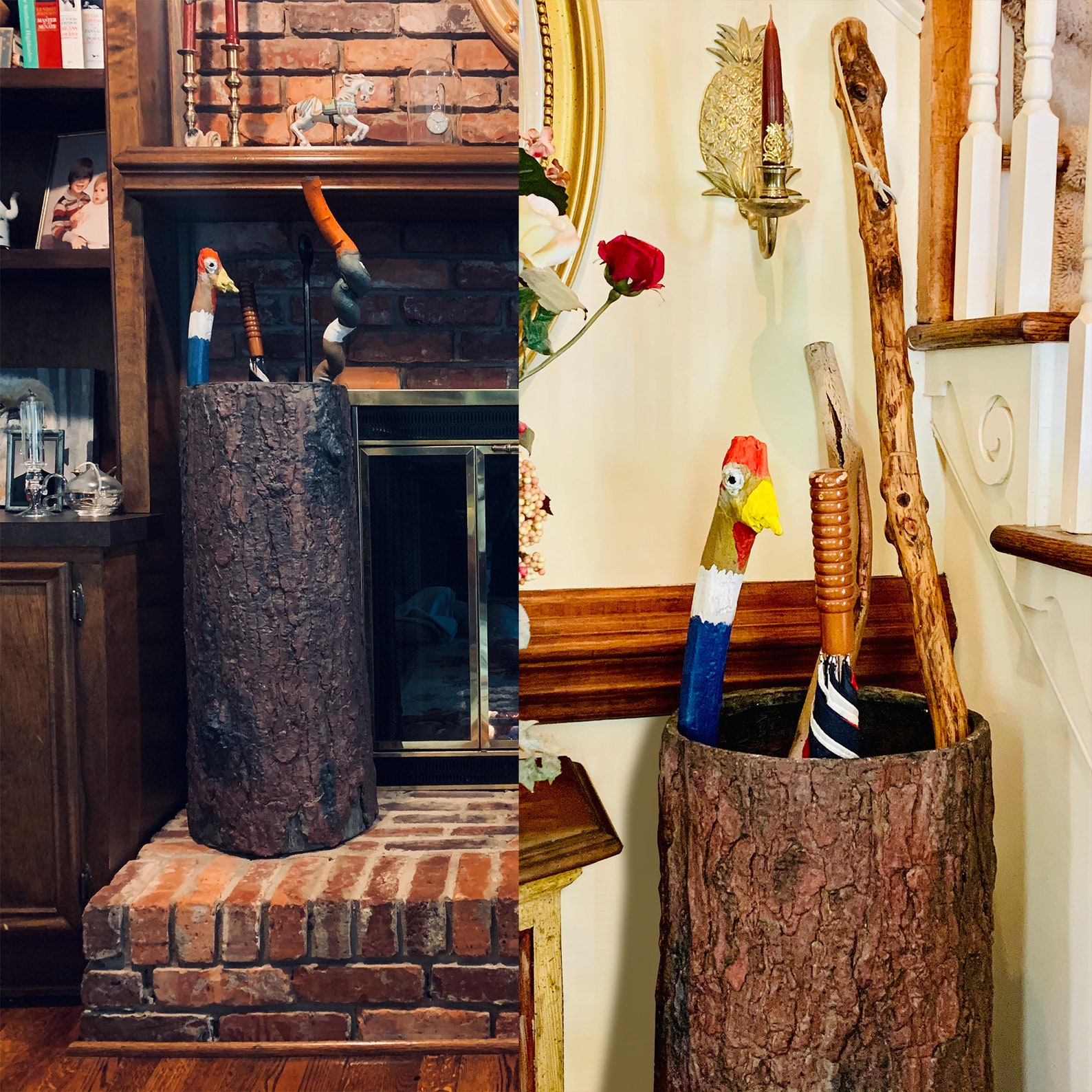 Country Stump Vintage Farmhouse Umbrella Stand. Unique Indoor Etsy