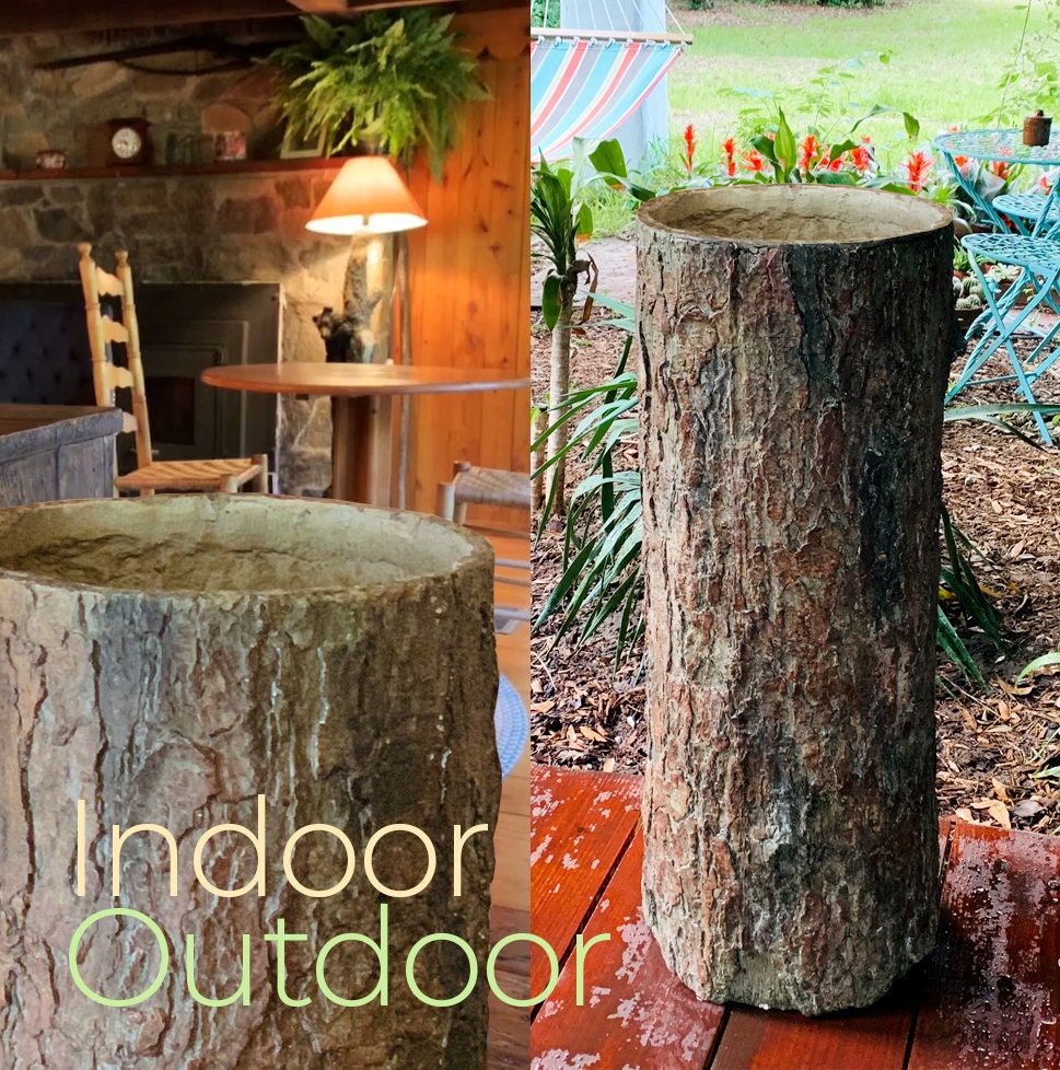 Country Corner Vintage Farmhouse Tree Stump Garbage Bin. Etsy