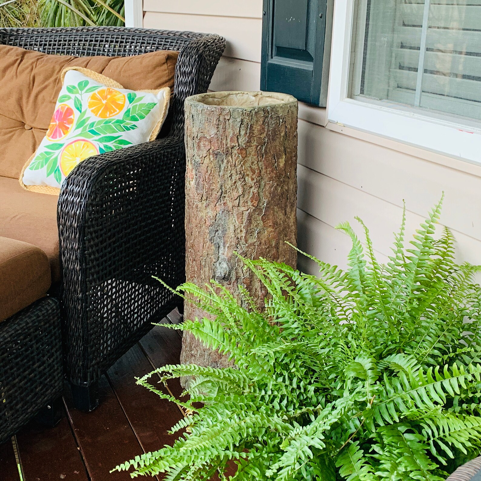 Country Corner Vintage Farmhouse Tree Stump Garbage Bin. Etsy