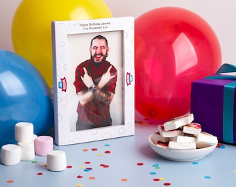 Riesiges personalisiertes Foto Marshmallow zum Vatertag! Super Lecker mit DEINEM Foto. Einzigartiges Essen Geschenk