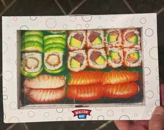 Sushi personalisierte Geschenk, Riesen Malve, hervorragende Weihnachten, Geburtstag oder Dankeschön Geschenk. Frisch und Handverarbeitet.