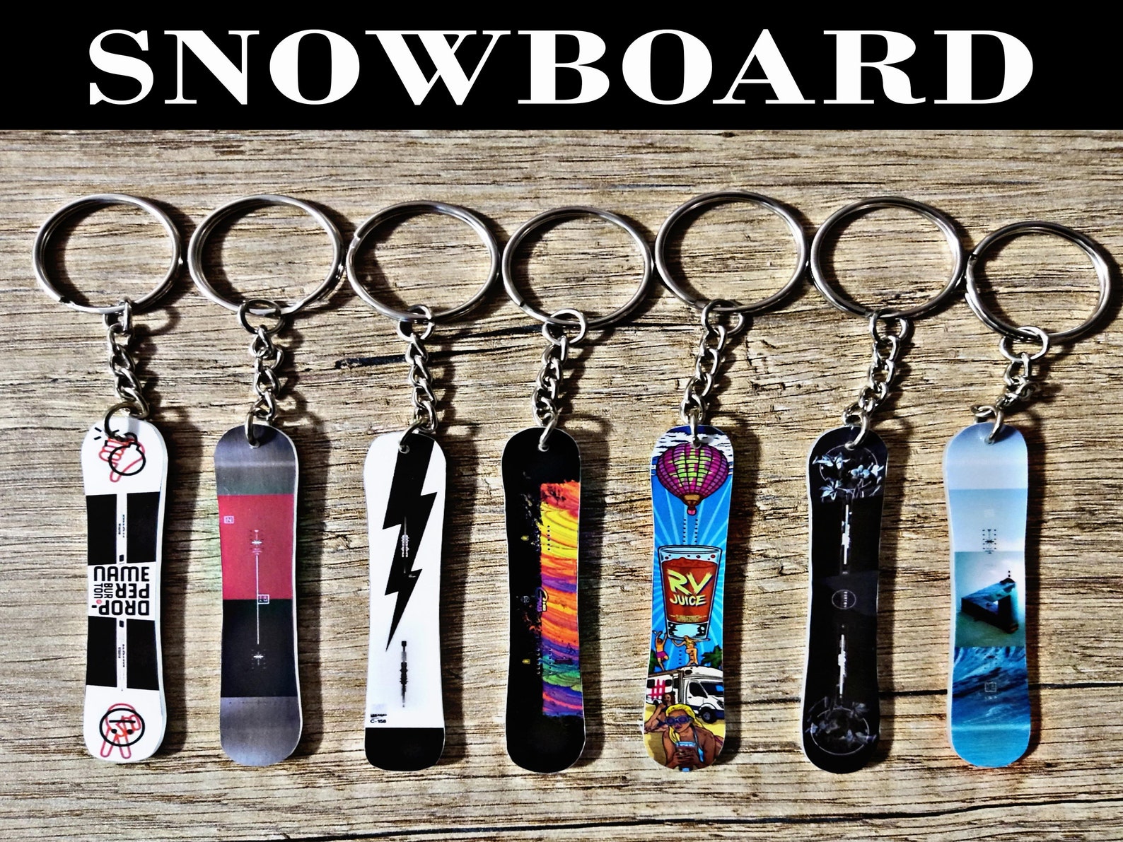 1. Custom Snowboard Keychain