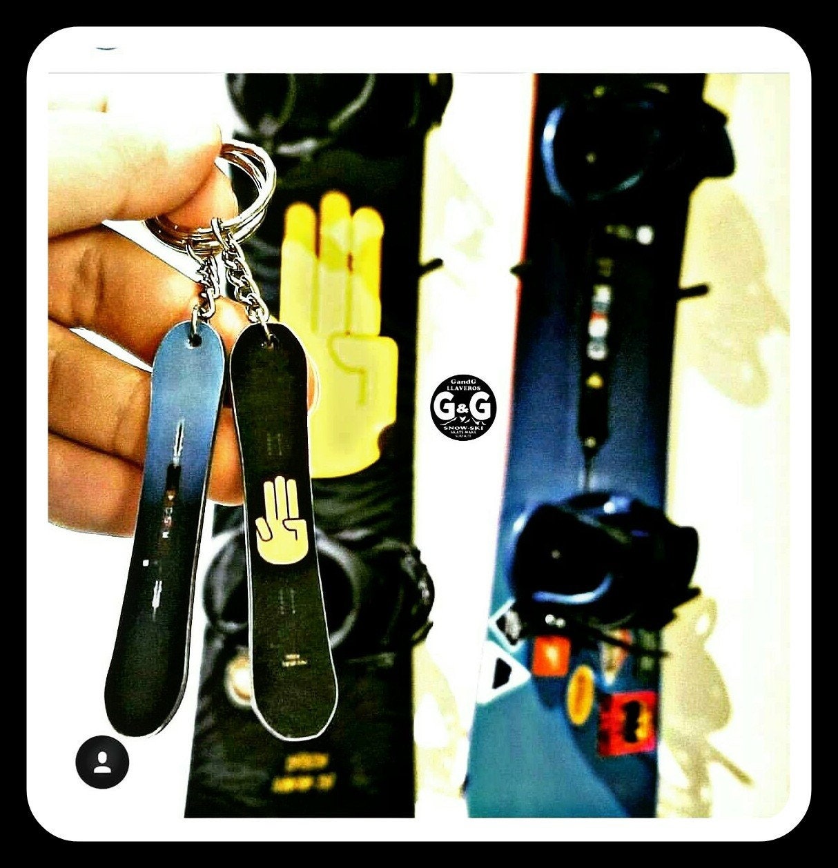 Custom Keychain Snowboard