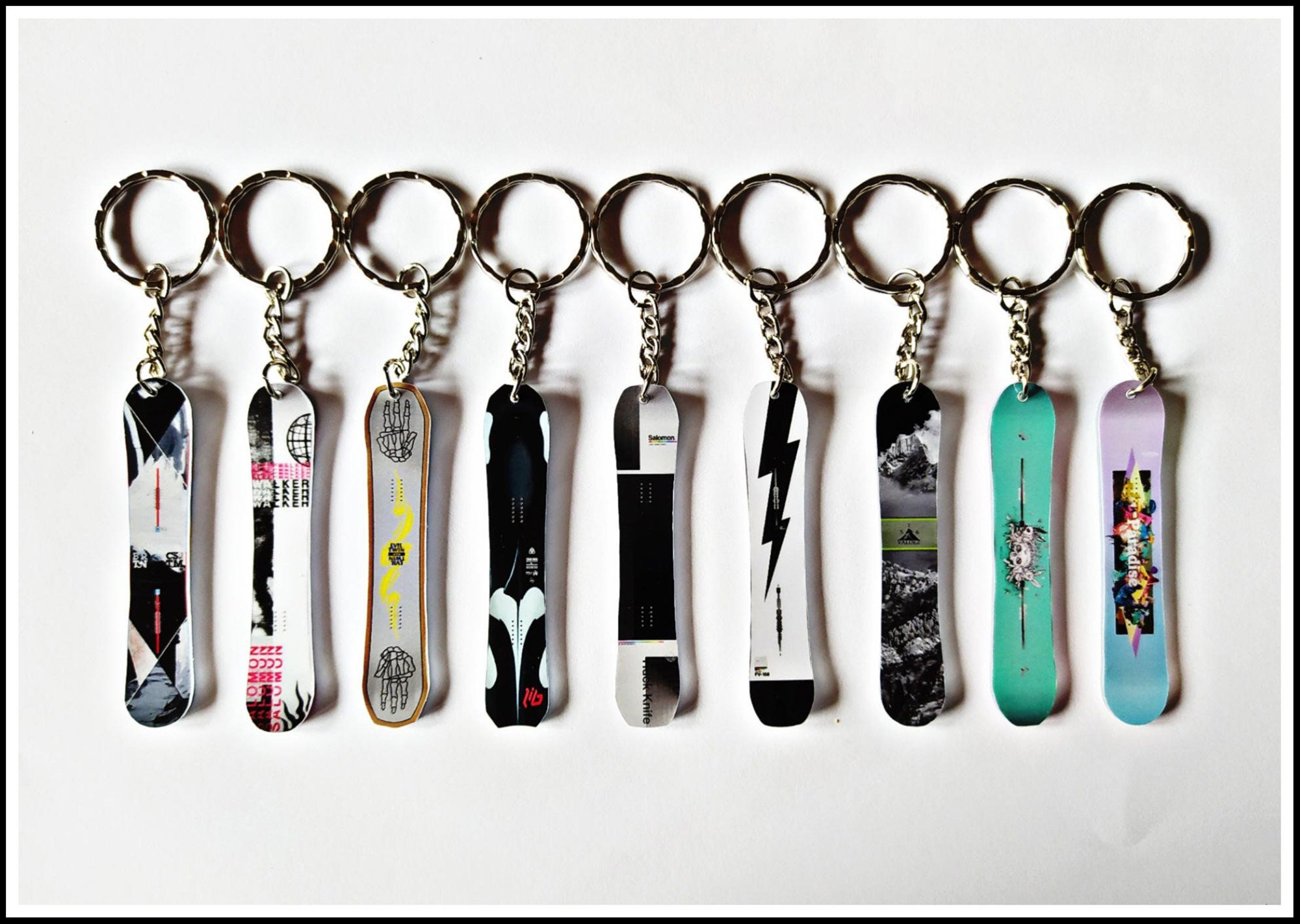 Custom Keychain Snowboard
