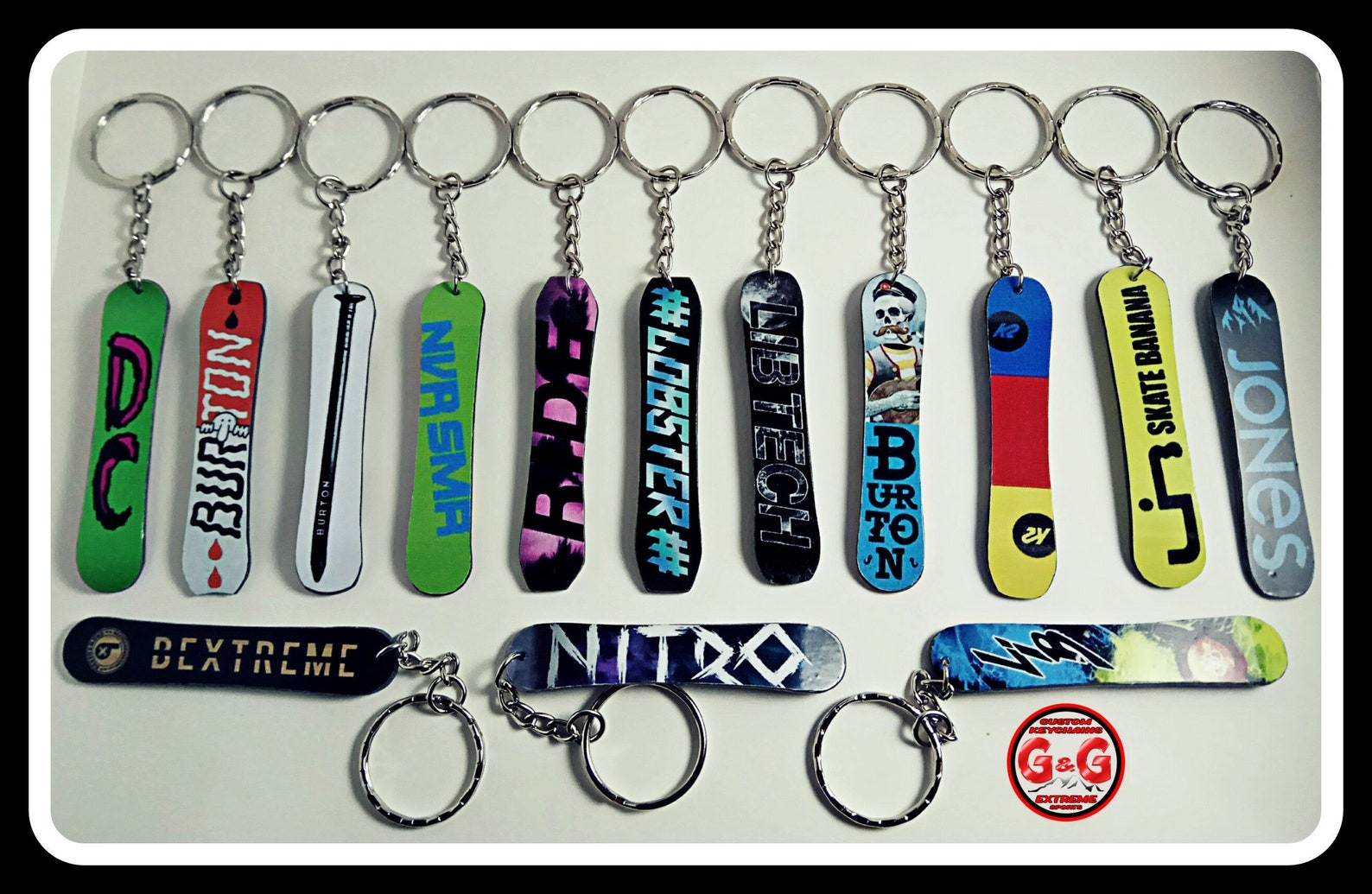 Medium Size Keychains Extreme Sports Snowboard wakeboard Etsy