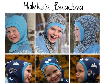 PDF anglais & norsk - patron de couture Maleksia Balaclava - mønster Maleksia Balaclava