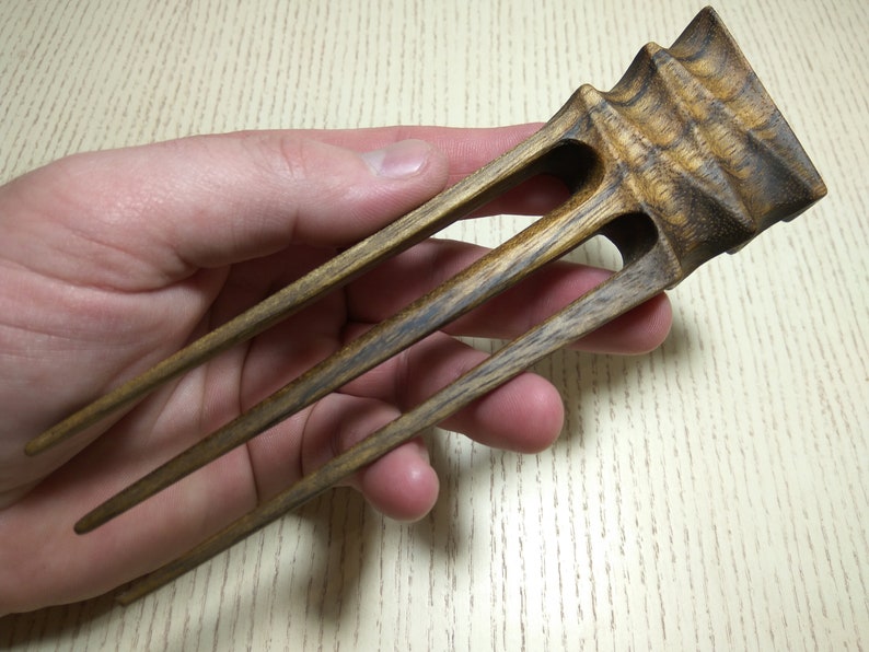 Three Prongs Fork Wooden Hair fork Hairstyles Handmade hair Etsy