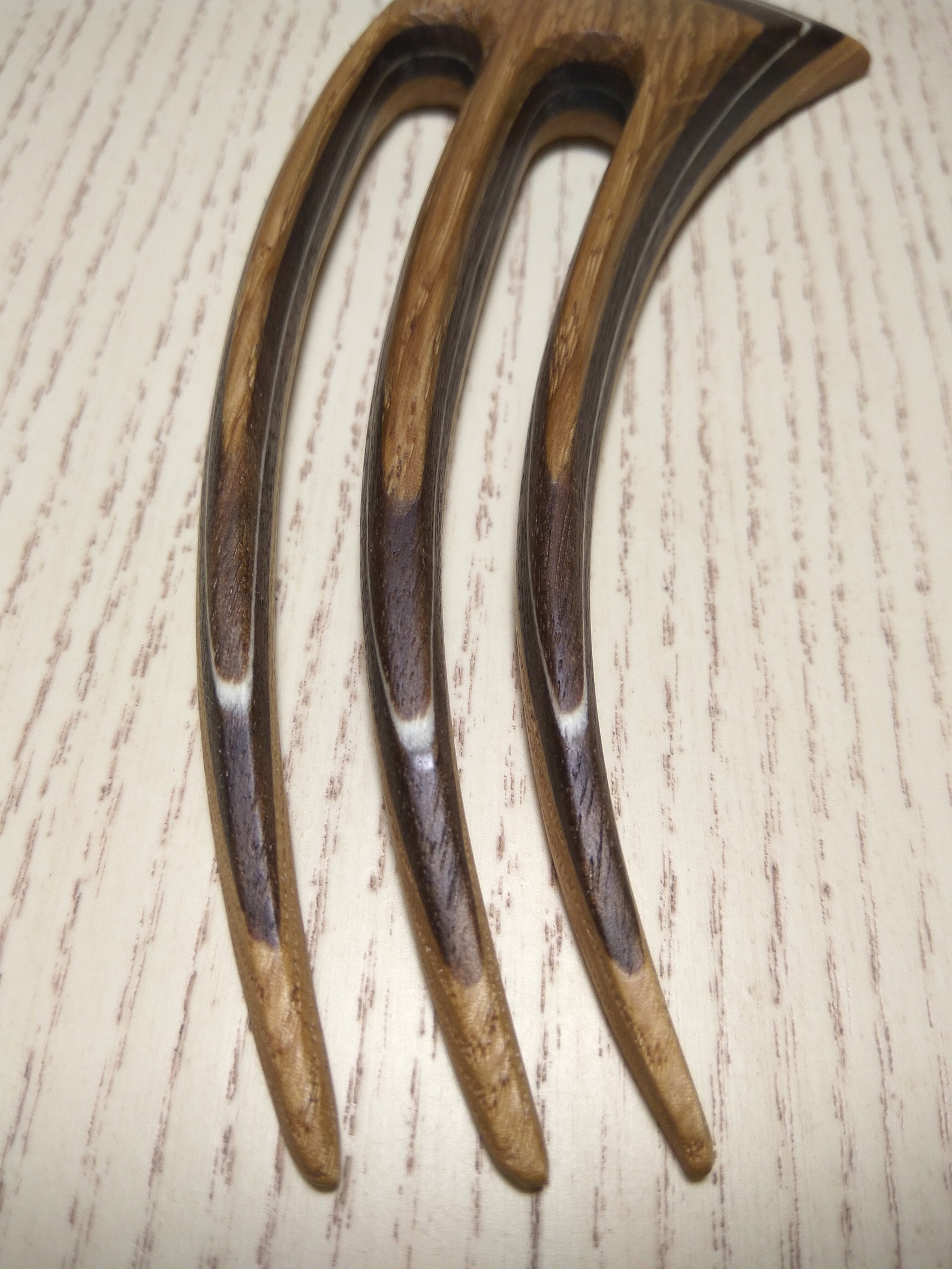 Three Prongs Fork Wood Hair Stick Hair Fork Hairstyles Etsy