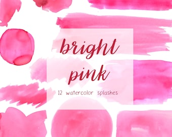 Rosa magenta akvarellstänk, PNG Clipart