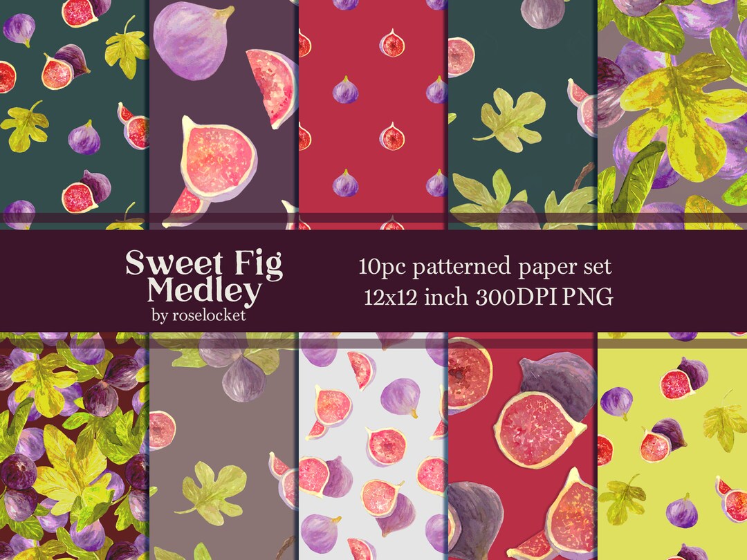 Botanical Fig Repeating Pattern for Collage and Branding Backgrounds - Etsy