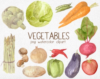 Watercolor Vegetables PNG Clipart Download, Farmer's Market, Hand painted