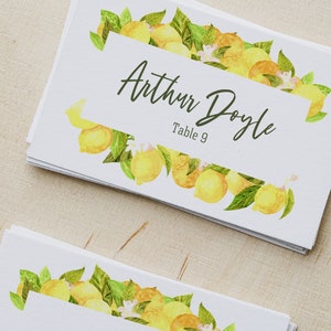 Yellow Lemon Frames and Borders Clipart, botanical citrus watercolor, wedding invitation graphics image 3