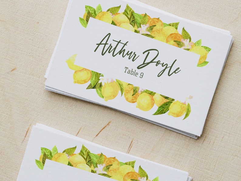 Yellow Lemon Frames and Borders Clipart, botanical citrus watercolor, wedding invitation graphics image 3