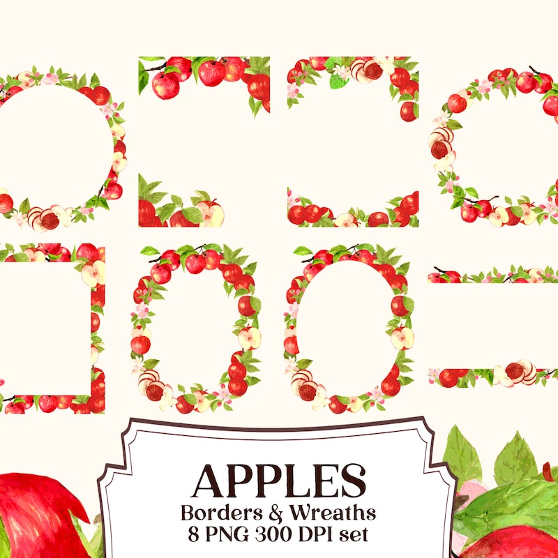 Apple Borders - Etsy