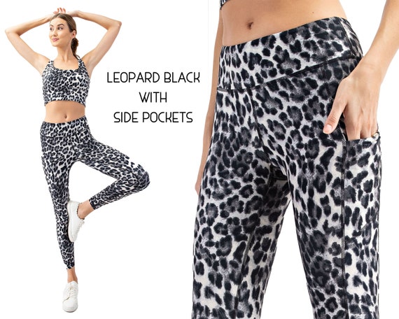 Plus Size Butter Leggings Women's Leopard Print Athleisure Leggings High  Rise Wide Waist Yoga Pants Soft Comfy Activewear Leggings W Pockets 