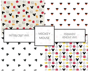 Mickey Mouse Craft Vinyl Oracal 651 HTV Iron On Disney Patterns Permanent & Reusable Adhesive Vinyl 12 inch roll | FREE SHIPPING 20+