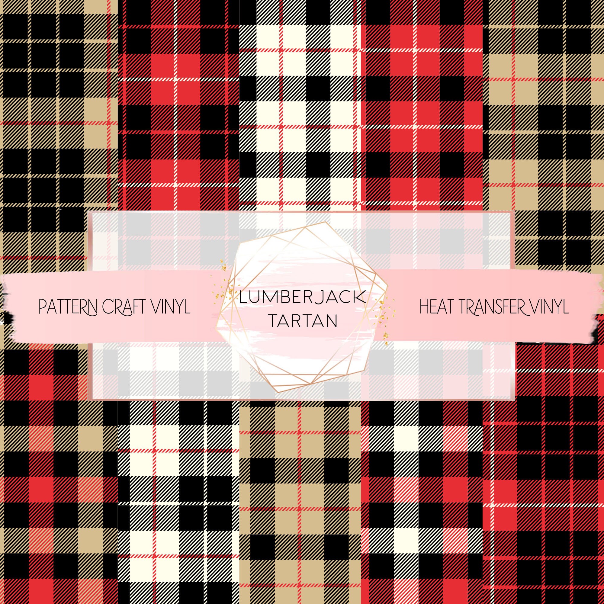 Yellow tartan plaid craft vinyl sheet - HTV - Adhesive Vinyl - with blue,  black and white HTV1827