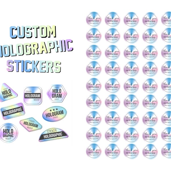 Custom Sheet Stickers, Holographic Sticker Sheets, Custom Vinyl Decal Personalized Sticker, Waterproof Sheet Labels, Personalized Labels