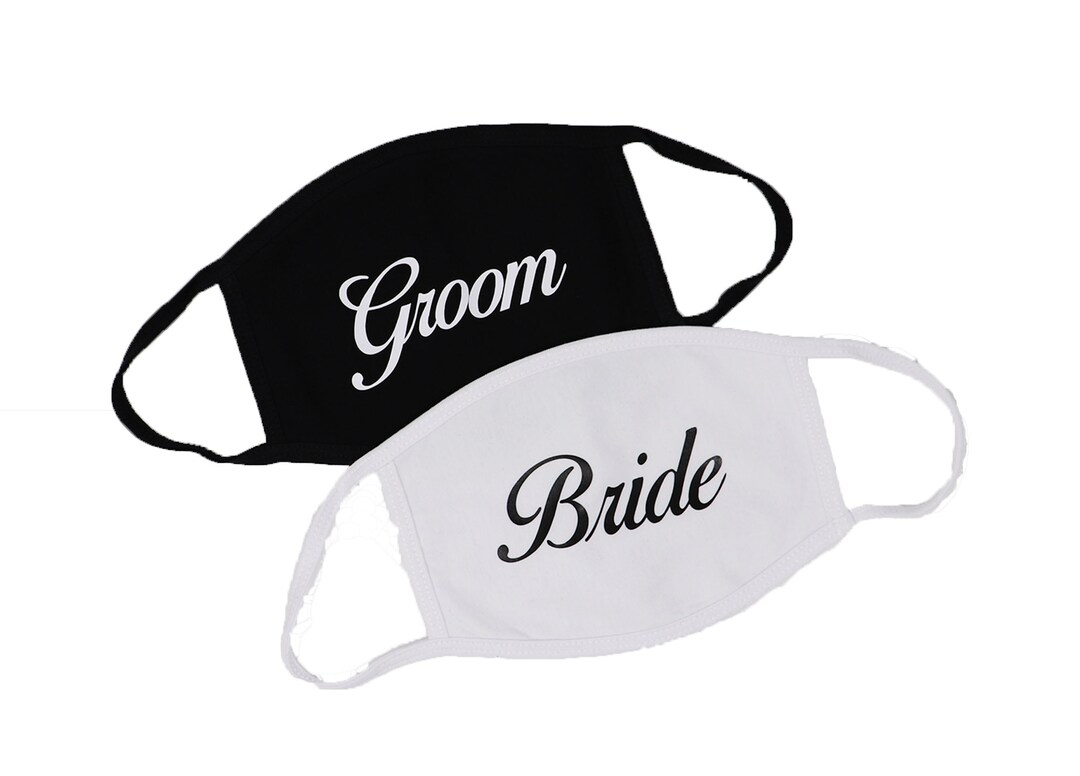 Bride Groom Face Mask Set Wedding Party Gift Custom Made in Etsy