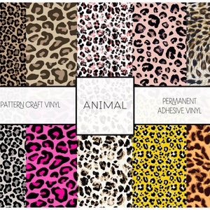 Leopard Print Vinyl Oracal 651 Permanent Animal Print Patterned HTV leopard vinyl Silhouette Cameo Cricut works with all craft cutters