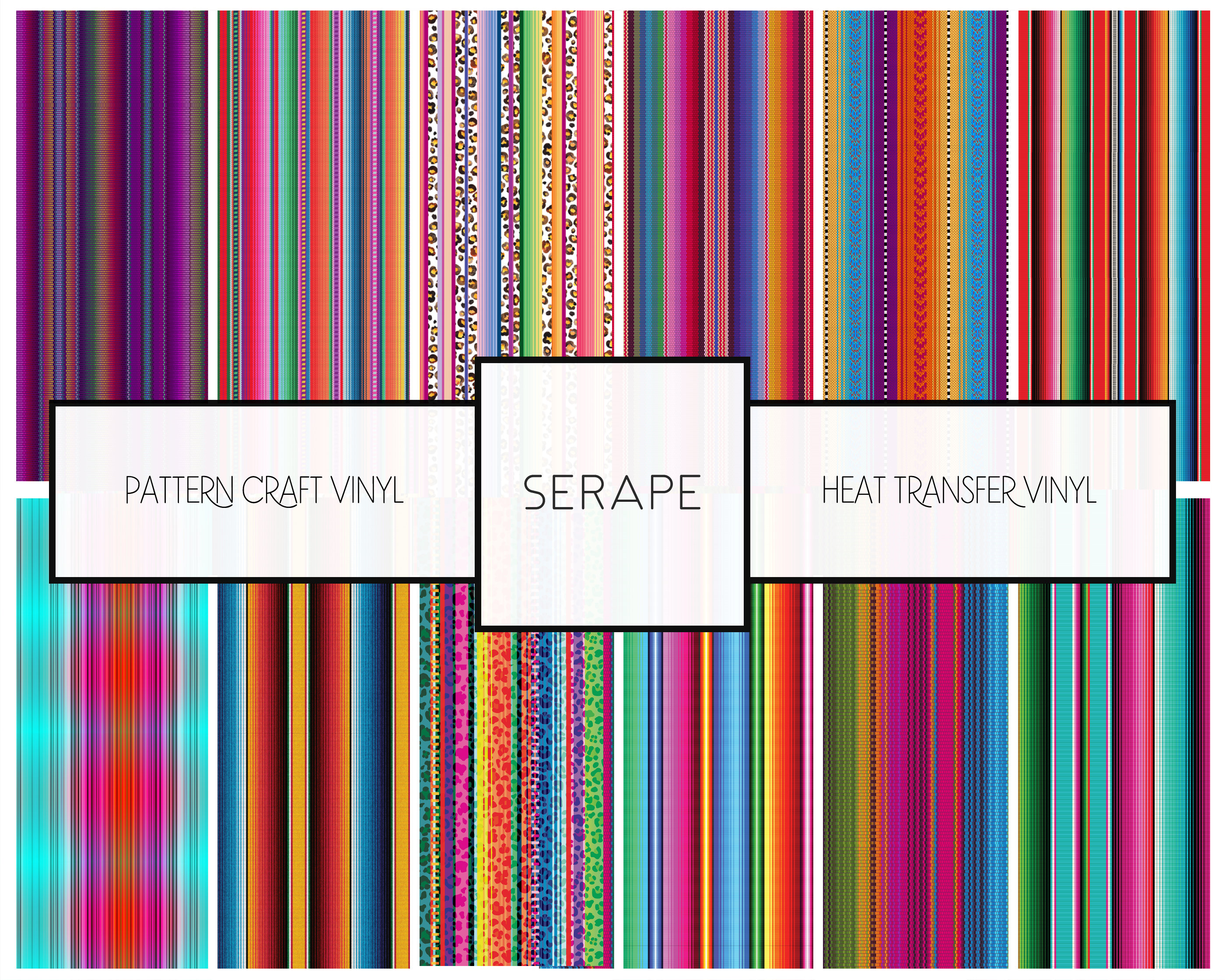 Serape Heat Transfer Vinyl, Pattern HTV Vinyl or Adhesive Vinyl, Printed  Vinyl Sheets, Tshirt Iron on Vinyl, Vivid Serape HTV 252B 