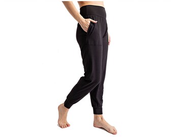 Dressy yoga top pants with pockets