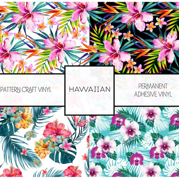 Permanent klebende Hawaiian Floral Vinyl Oracal 651 Orajet Hawaiian Patterned HTV Cricut Silhouette Cameo funktioniert w alle Cutters VERSANDKOSTENFREI