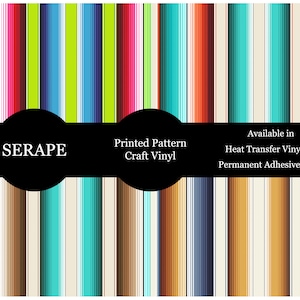 Serape Mexican Blanket Permanent Vinyl Oracal 651 Striped Pattern HTV Cricut Silhouette Cameo works w all craft cutters - FREE SHIPPING 20+