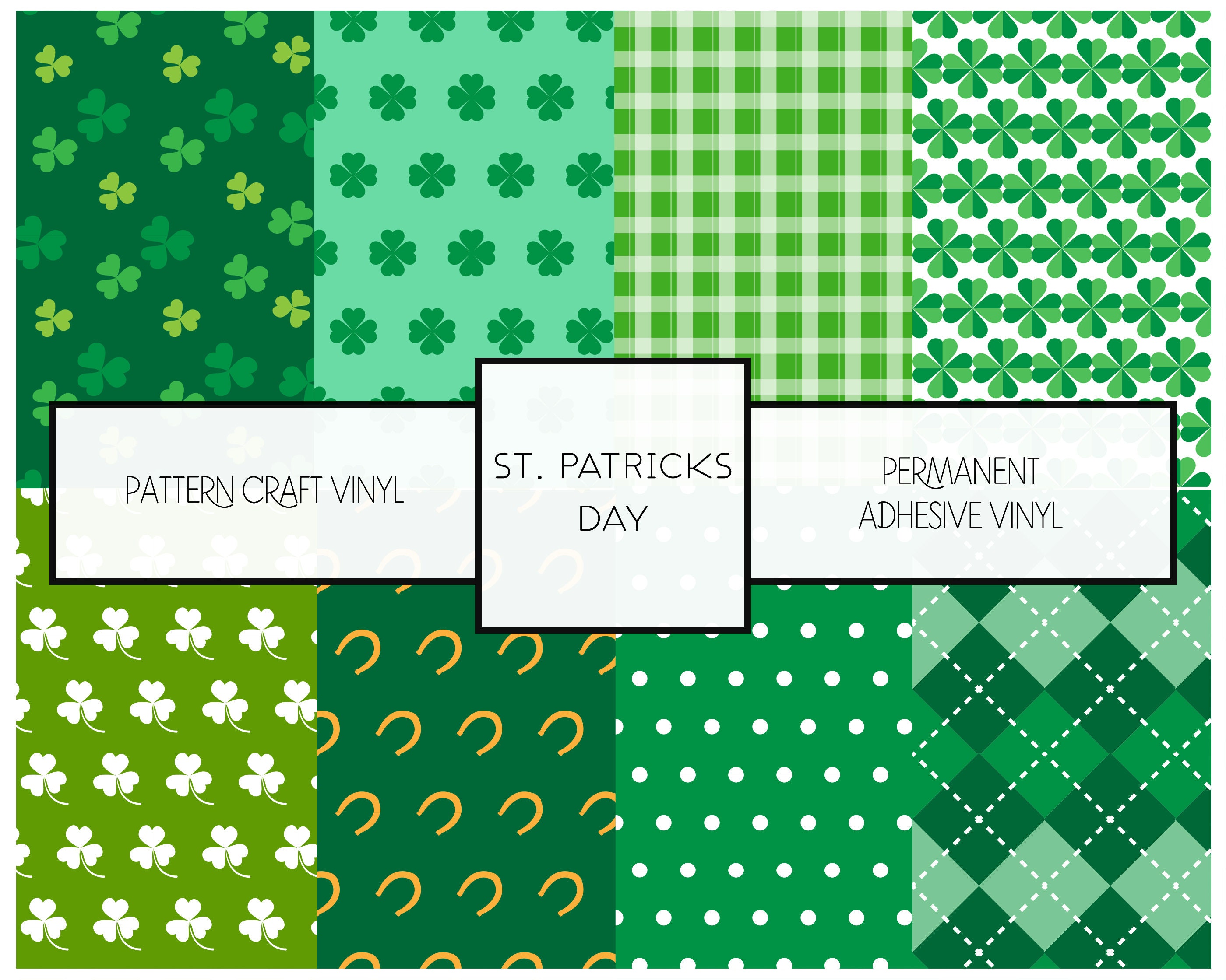 WANYNG St. Patrick's Day Green Heat Transfer Vinyl HTV Iron On Vinyl Bundle  Bundle Suitable For Shirts Patterns 