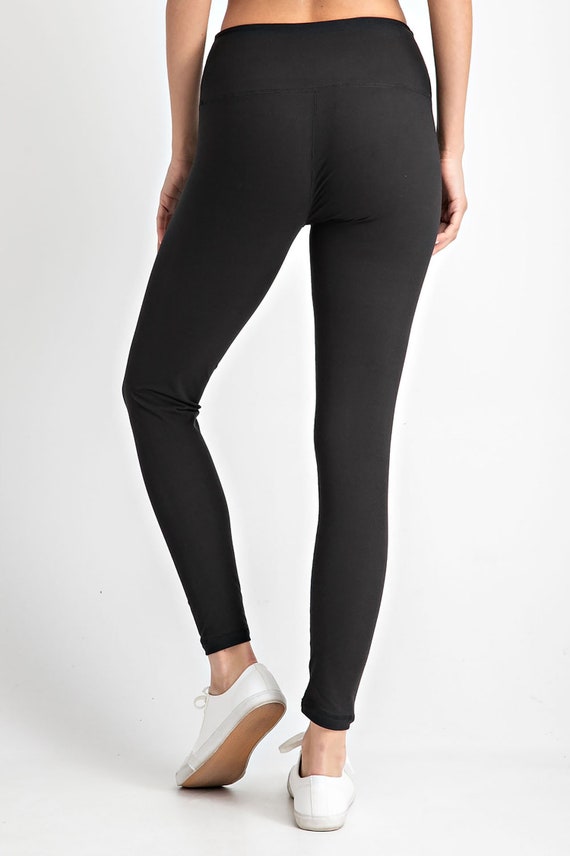 Women's High Waist Tapered Band Ankle Leggings With Back Pockets